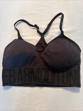 Under Armour Black Padded Sports Bra with Branded Band